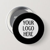 Customize Your Black White company logo Button (Vorne & Hinten)