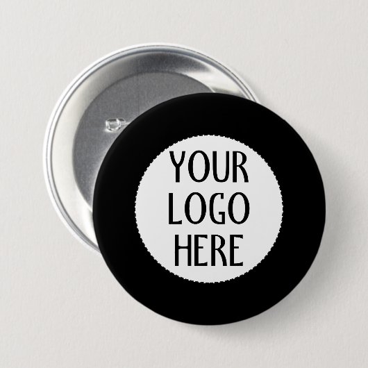Customize Your Black White company logo Button (Vorne & Hinten)