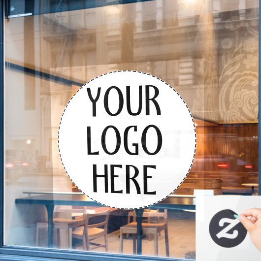 Customize Your Black White company logo Fensteraufkleber (Café-Fenster)
