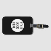 Customize Your Black White company logo Gepäckanhänger (Vorderseite (Horizontal))