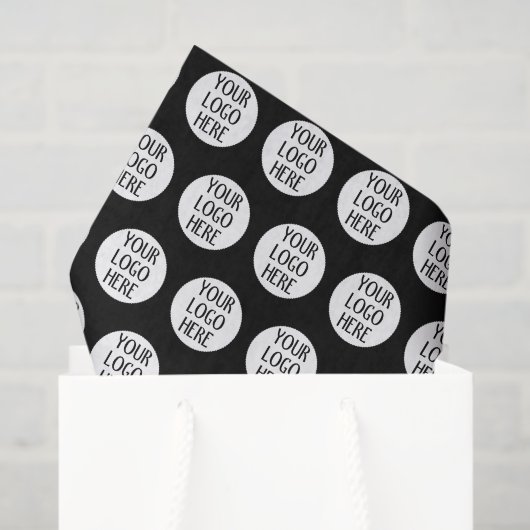 Customize Your Black White company logo pattern Seidenpapier (Geschenktüte)