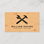 Customize Your Logo | Handyman Plywood Texture Visitenkarte (Vorderseite)