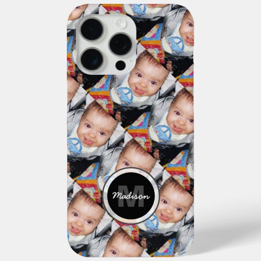Customize Your photo pattern Monogram Case-Mate iPhone Hülle (Rückseite)