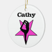 Customizeable Cheerleaderrosa-Sternverzierung Keramikornament (Links)