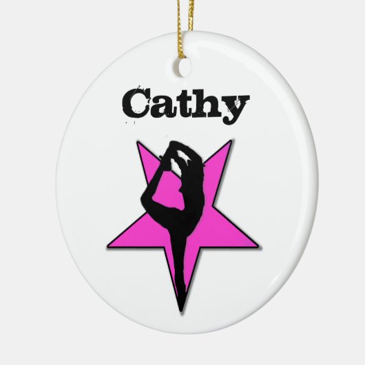 Customizeable Cheerleaderrosa-Sternverzierung Keramikornament (Links)