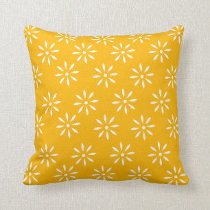 Customizeable gelbes u. weißes Blumethrow-Kissen Kissen