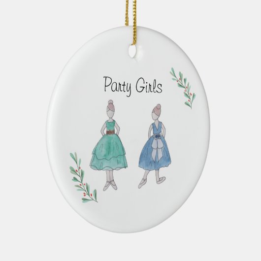 Customizeable Nutcracker Party Girls Keepsake Keramik Ornament (Rechts)