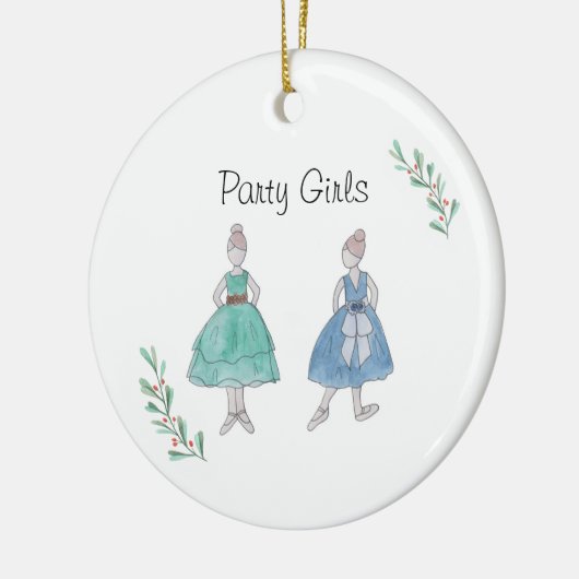 Customizeable Nutcracker Party Girls Keepsake Keramik Ornament (Links)
