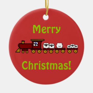 Customizeable Schaf-Weihnachtsverzierung Keramikornament