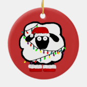 Customizeable Schaf-Weihnachtsverzierung Keramikornament (Hinten)