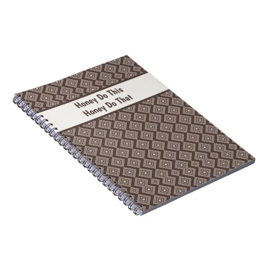 Customizeable Stylish Brown Geometric Pattern  Notizblock (Rechte Seite)