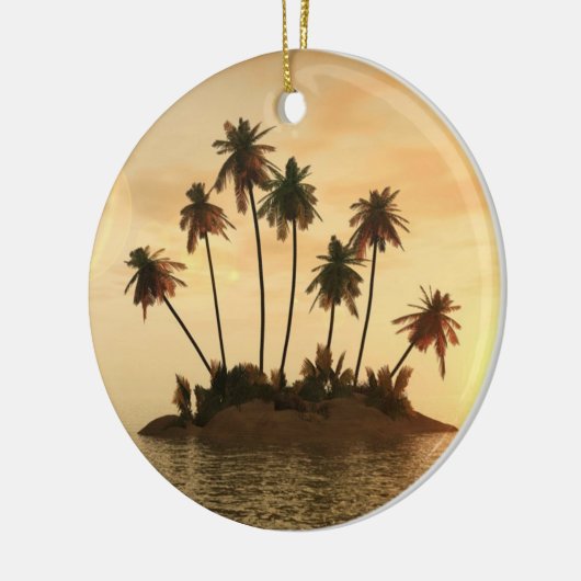 Customizeable Weihnachtsverzierung Palmen Keramikornament (Links)