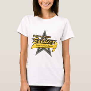 Customizeable willkommener Zuhause-Soldat T-Shirt
