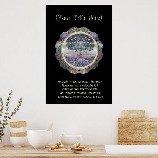 CustomizeABLEs - Tree of Life in Golden Rainbow Poster (Küche)