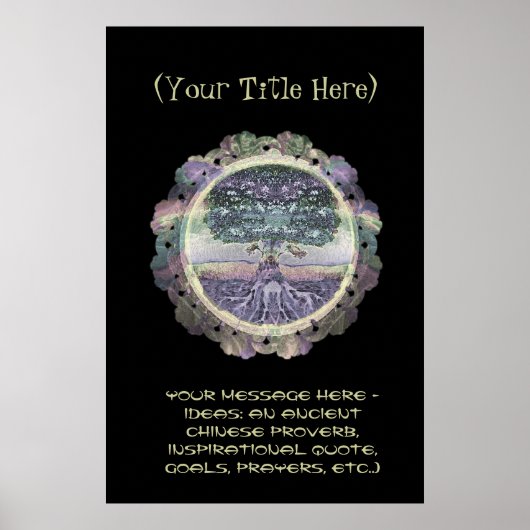 CustomizeABLEs - Tree of Life in Golden Rainbow Poster (Vorne)