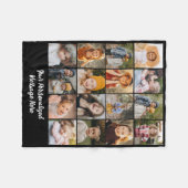 Customized 16 Photo Collage Modern Family Text Fleecedecke (Vorderseite (Horizontal))