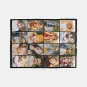 Customized 16 Photo Collage Modern Trendy Fleecedecke (Vorderseite (Horizontal))