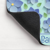 Customized 3 D Flowers In Blue Mousepad (Ecke)