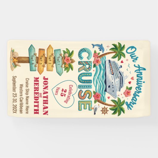 Customized Anniversary Cruise Door Banner (Horizontal)