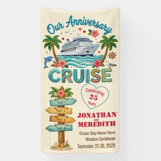 Customized Anniversary Cruise Door Banner (Vertikal)