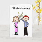 Customized Anniversary Stick Figures Karte (Gelbe Blume)