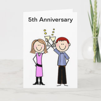 Customized Anniversary Stick Figures Karte