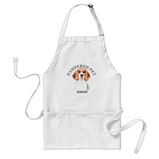 Customized Beagle Pet Groomer Apron Schürze (Vorne)