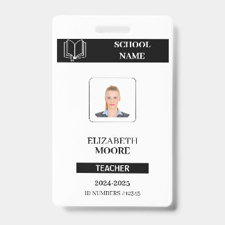 Customized black ID badge for teachers Ausweis