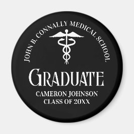 Customized Black Medical School Graduation Party Magnet