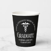 Customized Black Medical School Graduation Party Pappbecher (Rückseite)