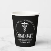 Customized Black Medical School Graduation Party Pappbecher (Vorderseite)