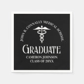 Customized Black Medical School Graduation Party Serviette (Vorderseite)
