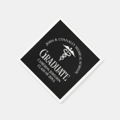 Customized Black Medical School Graduation Party Serviette (Ecke)
