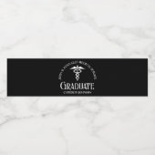 Customized Black Medical School Graduation Party Wasserflaschenetikett (Einzelnes Label)