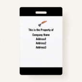 Customized Black & White Employee ID Badge Ausweis (Rückseite)