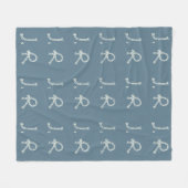 Customized Blue White Rope Knot Monogram Soft Warm Fleecedecke (Vorderseite (Horizontal))