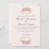 Customized Blush Pink Garden Floral Wedding  Einladung (Vorderseite)