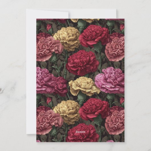 Customized Carnation Charm 5Th Birthday Einladung (Rückseite)