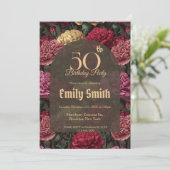 Customized Carnation Charm 5Th Birthday Einladung (Stehend Vorderseite)