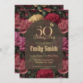 Customized Carnation Charm 5Th Birthday Einladung (Vorne/Hinten)