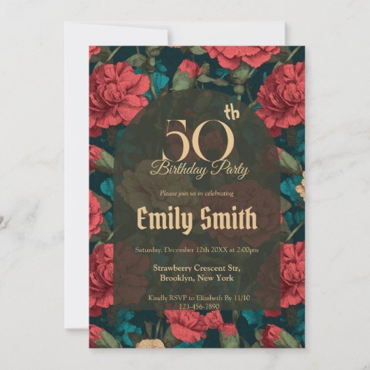 Customized Carnation Inspired Girl’S Birthday Einladung (Vorderseite)