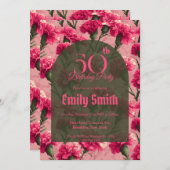Customized Carnation Sparkle Milestone Birthday Einladung (Vorne/Hinten)