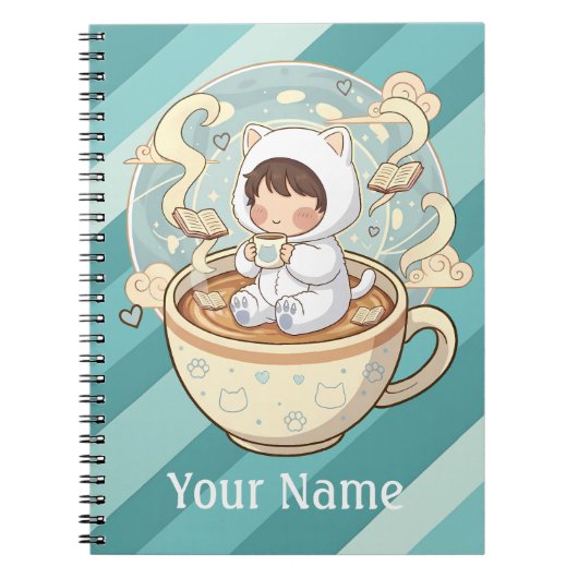 Customized Cat Notebook Journal for Student Writer Notizblock (Vorderseite)