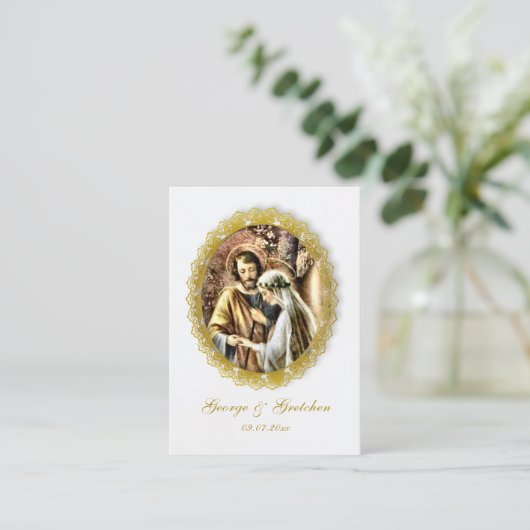 Customized Catholic Wedding Prayer Card Platzkarte (Stehend Vorderseite)