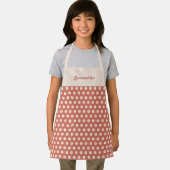 Customized children's apron with orange daisy schürze (Insitu)