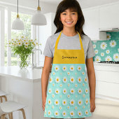 Customized children's apron with orange daisy  schürze