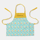 Customized children's apron with orange daisy  schürze (Vorderseite)