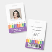 Customized Colorful School Teacher Code ID badge Ausweis (Front & Back)