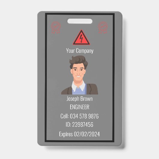 Customized Company Employee ID Badge for lanyard Ausweis (Vorderseite)