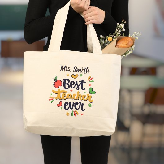 Customized Cotton Canvas Tote Bag for Teachers Jumbo Stoffbeutel